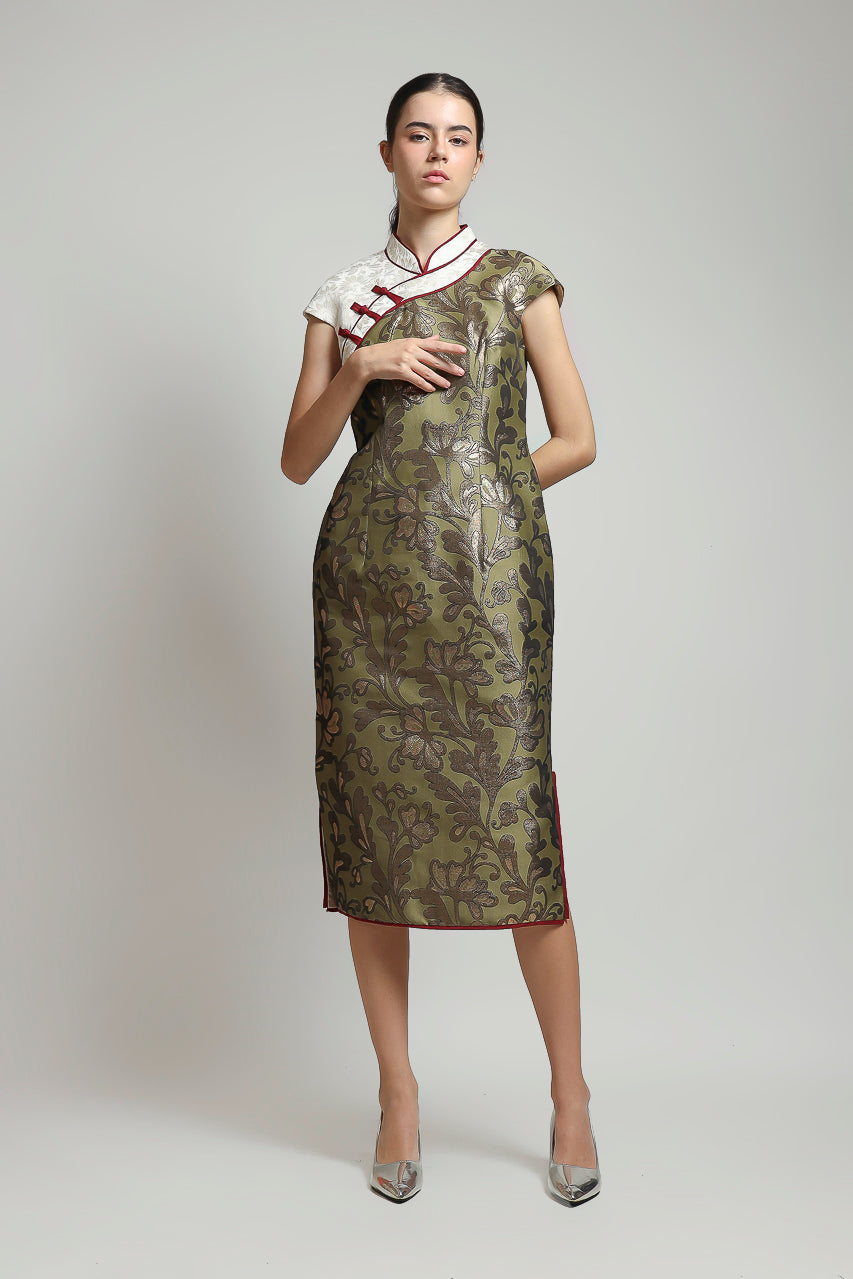 Bloom et Champs Dress Olive CheongSam