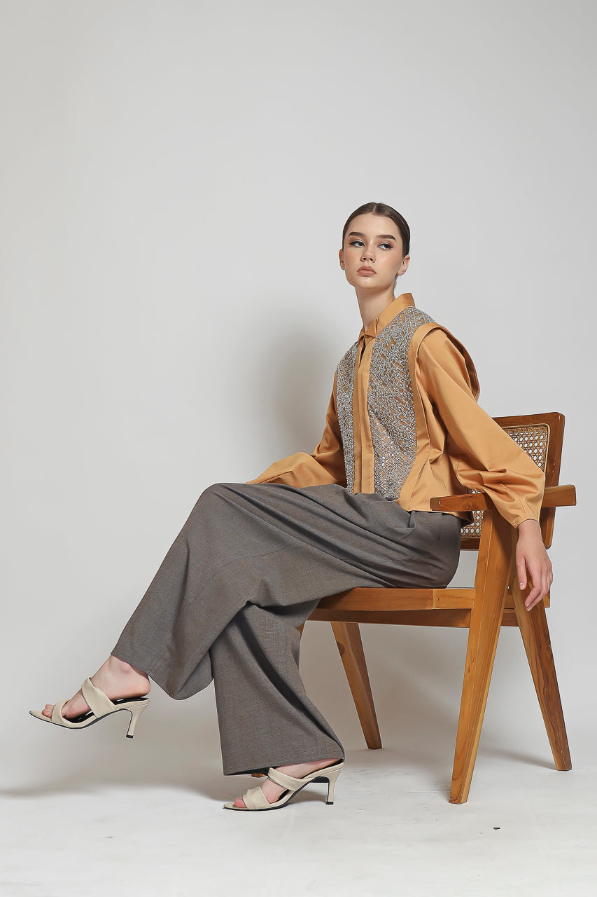 Bloom et Champs Kemeja Kotak / Mocha Zest Pants