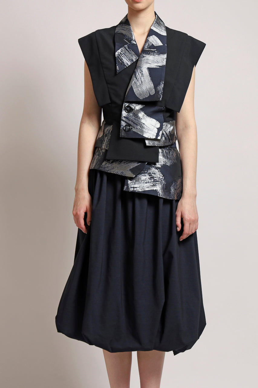 Bloom et Champs Set Jacquard Balloon Vest / Skirt