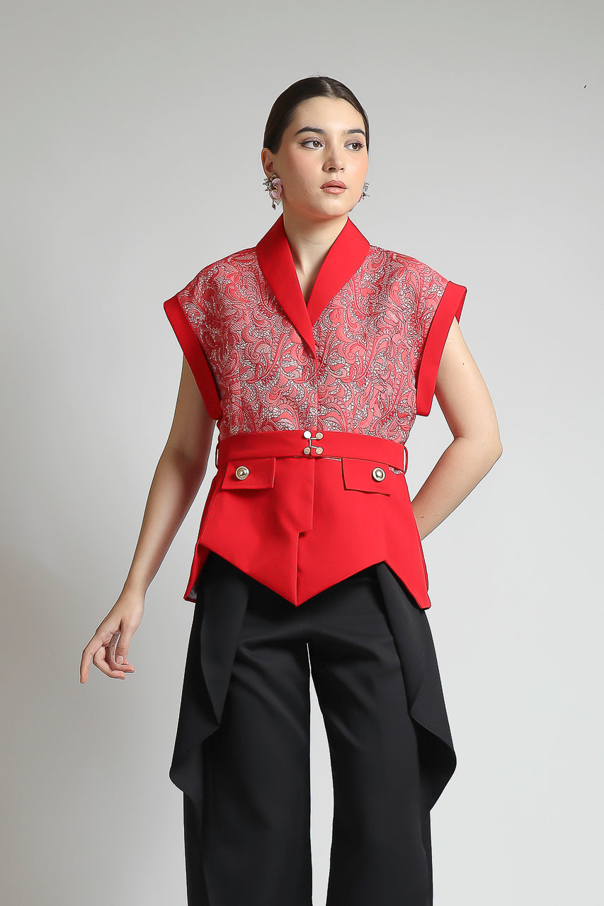 Bloom et Champs Kimono Etnik Jacquard Merah