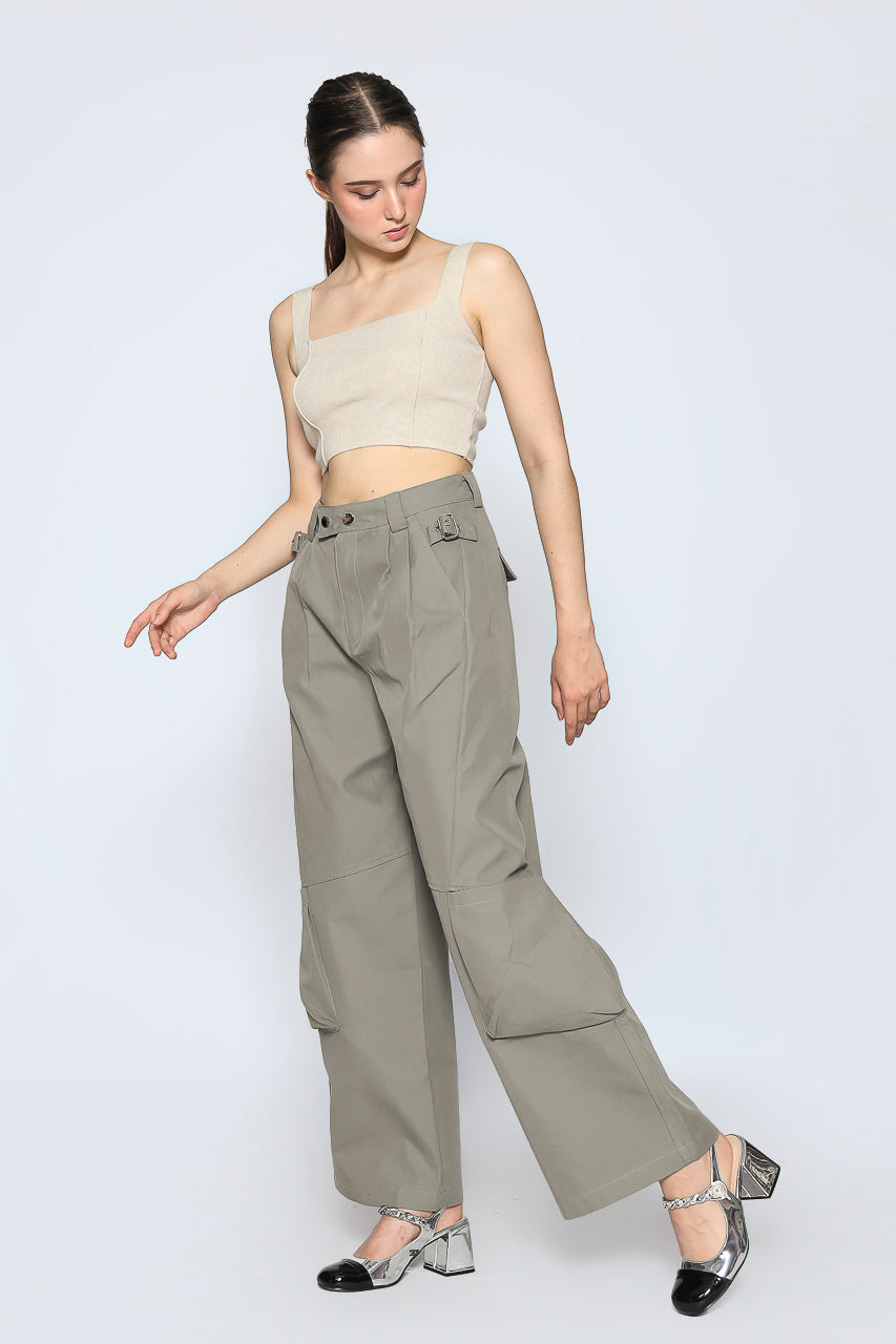 Bloom et Champs Cargo Pocket Pants in Grey