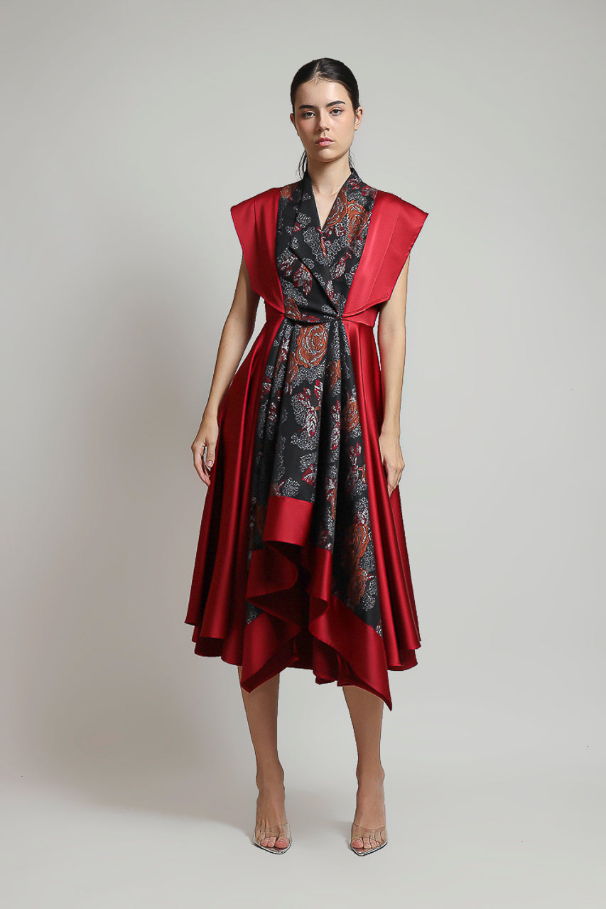 Bloom et Champs Dress Merah Lebar