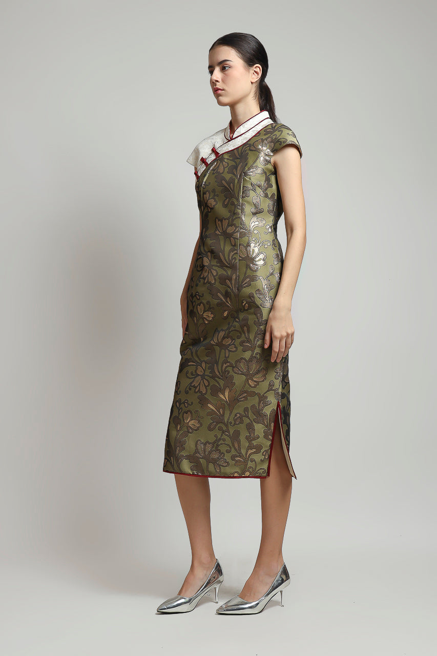 Bloom et Champs Dress Olive CheongSam