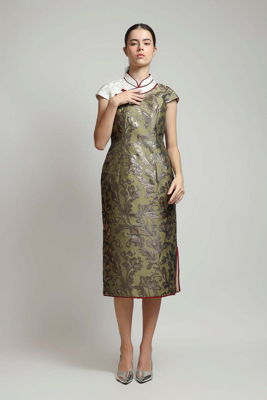 Bloom et Champs Dress Olive CheongSam