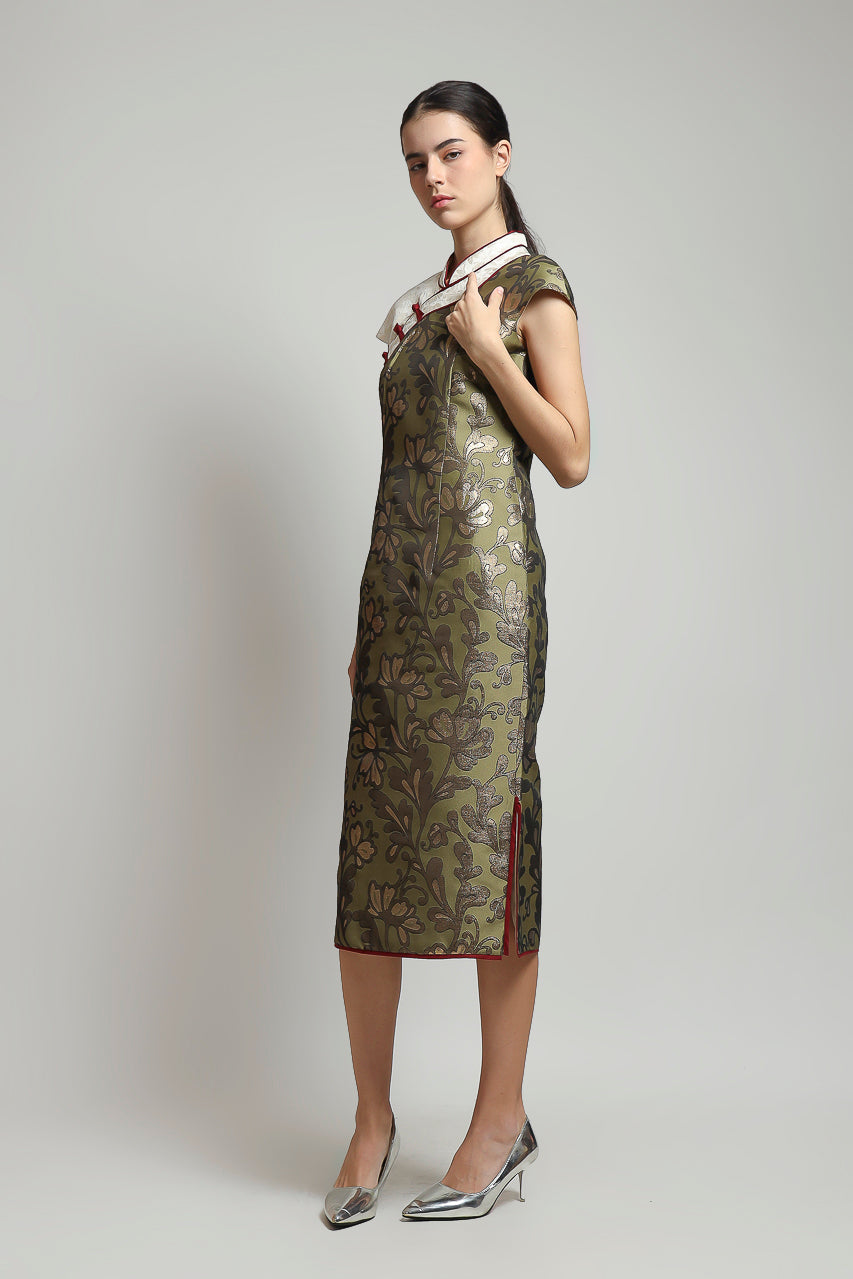 Bloom et Champs Dress Olive CheongSam