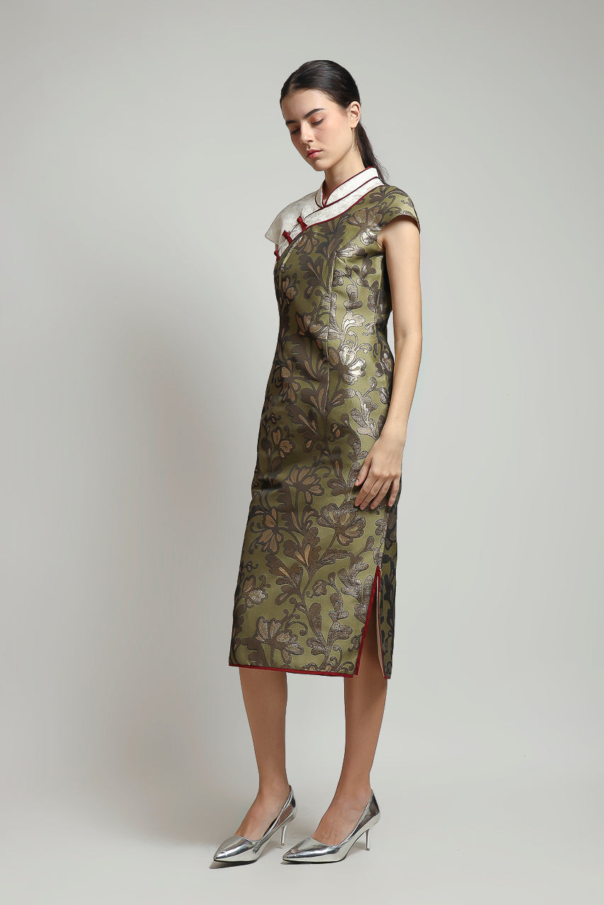 Bloom et Champs Dress Olive CheongSam